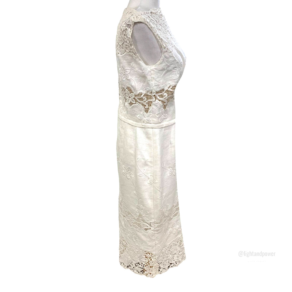 Dolce & Gabbana White Linen Lace Sheath Dress EUC - Picture 7 of 14